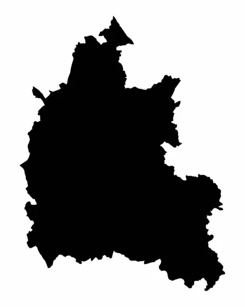 Mappa Della Silhouette Della Contea Oxfordshire Isolata Sfondo Bianco Inghilterra — Vettoriale Stock