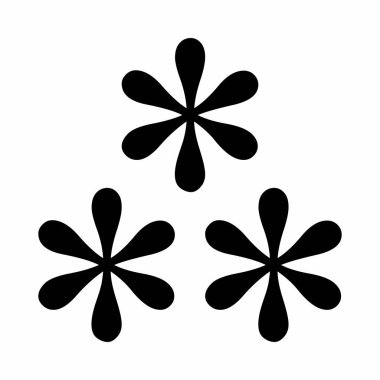 Asterizm işareti gösterimi beyaz arkaplanda izole edildi