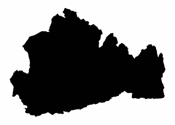 Mapa Silueta Oscura Del Condado Surrey Aislado Sobre Fondo Blanco — Vector de stock