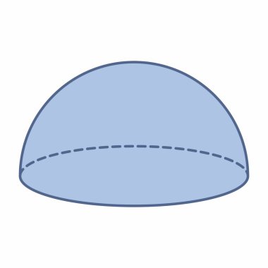 Beyaz arkaplanda izole edilmiş yarıküre geometrik şekli