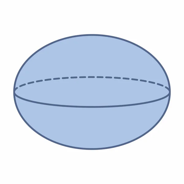 Ellipsoide Geometrische Form Isoliert Auf Weißem Hintergrund — Stockvektor