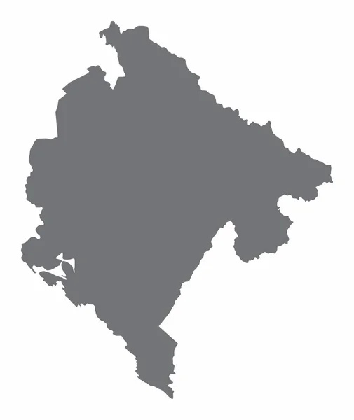 Montenegró Sziluett Térkép Elszigetelt Fehér Háttér — Stock Vector