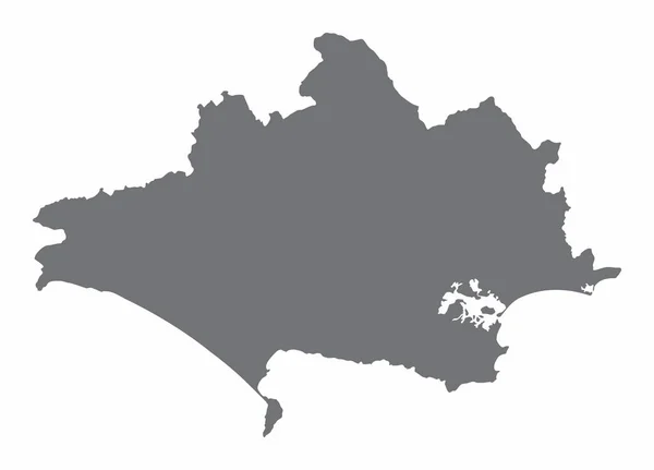 Mapa Silueta Del Condado Dorset Aislado Sobre Fondo Blanco Inglaterra — Vector de stock