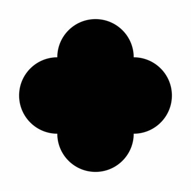 Beyaz arkaplanda dört katmanlı geometrik şekil izole edildi