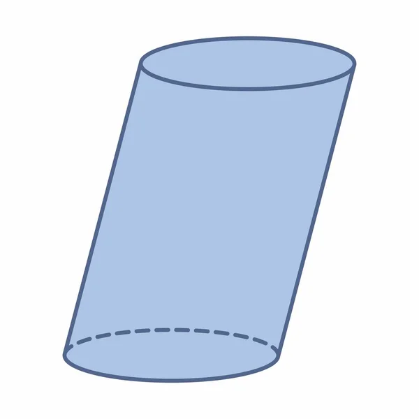 Cilindro Oblicuo Forma Geométrica Aislado Sobre Fondo Blanco — Archivo Imágenes Vectoriales