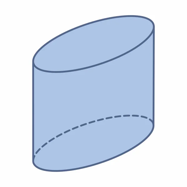 Cylindre Elliptique Forme Géométrique Isolé Sur Fond Blanc — Image vectorielle