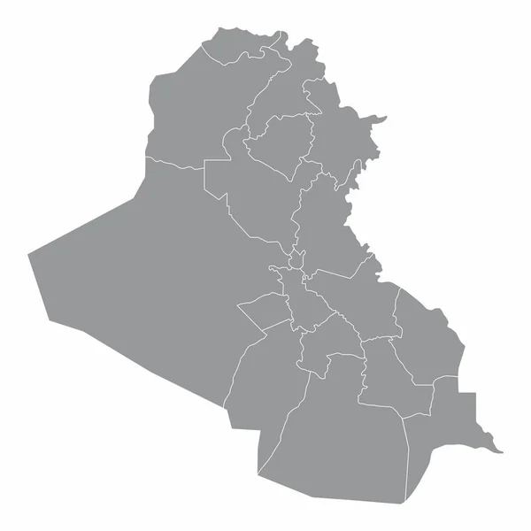 白を背景に孤立したイラク行政地図 — ストックベクタ