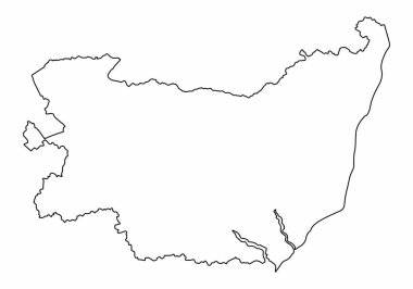 Suffolk ilçesi haritası beyaz arka planda izole edildi, İngiltere