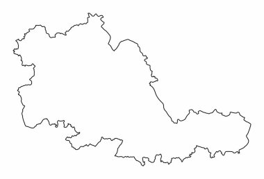 Batı Midlands ilçesi, ana hat haritası beyaz arka planda izole edilmiş, İngiltere