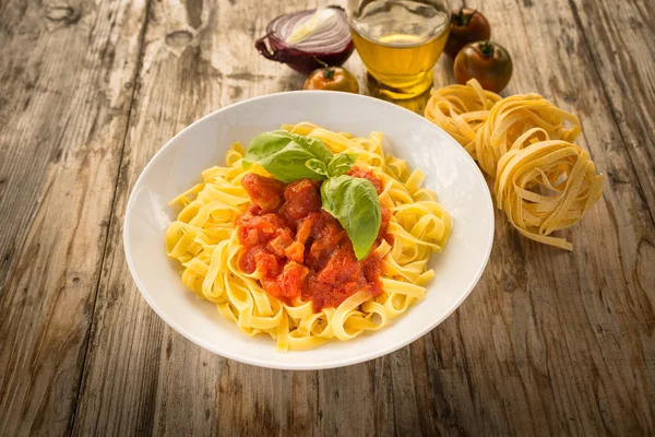 Tagliatelle mantarlı yahni — Stok fotoğraf