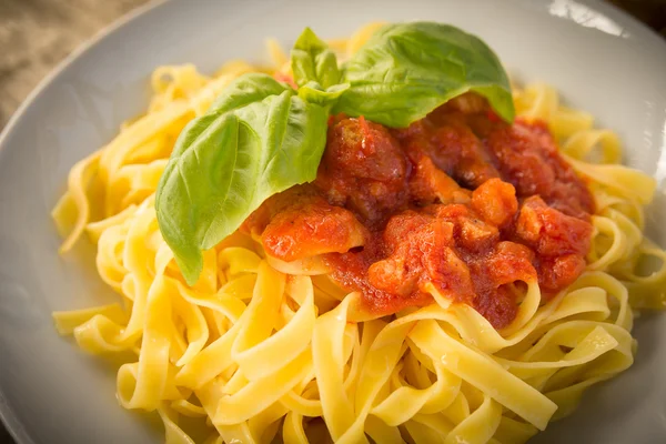 Tagliatelle with ragout — Stock Photo, Image