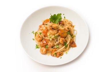 spagetti karides ile