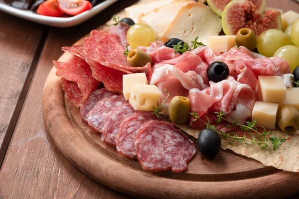 Platter Delicious Italian Antipasti — Stock Photo, Image