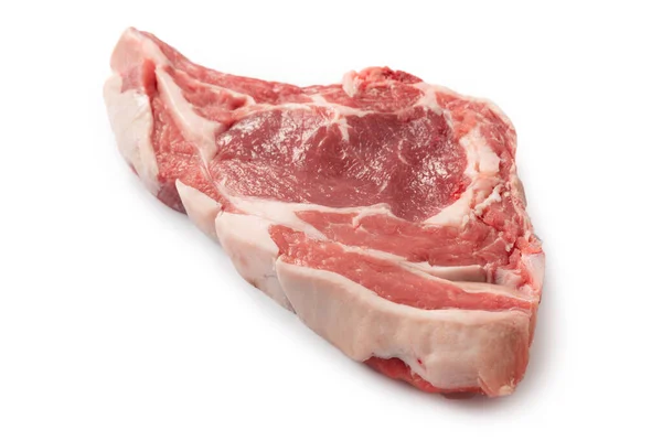 Pork Chop Meat Isolated White — Stock Photo, Image