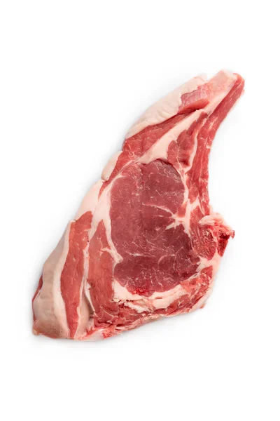 Costeleta Porco Carne Isolada Sobre Branco — Fotografia de Stock