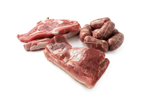 Kött Isolerat Vit Bakgrund — Stockfoto