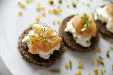 Yiyecekler. Lezzetli aperatifleri kapatın.