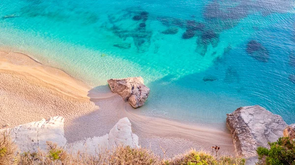 Sardunya, Cala Goloritze, Baunei, İtalya 'nın büyüleyici vahşi plajı. 
