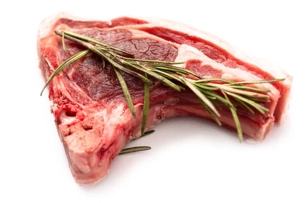 Meat Rosemary Isolated White — Stock fotografie