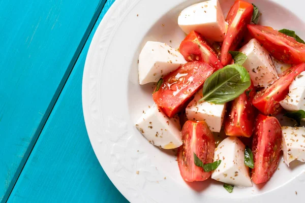 Deliziosa Insalata Caprese Fresca Antipasto Tradizionale Italiano — Foto Stock