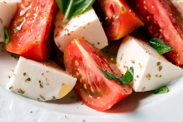 Deliziosa Insalata Caprese Fresca Antipasto Tradizionale Italiano — Foto Stock