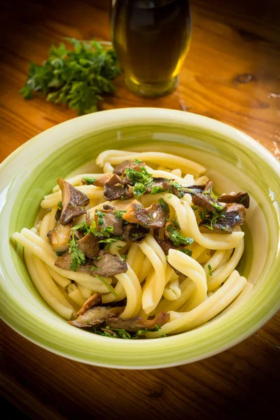 मशरूम, इतालवी भोजन के साथ Casereccia पास्ता — स्टॉक फ़ोटो, इमेज