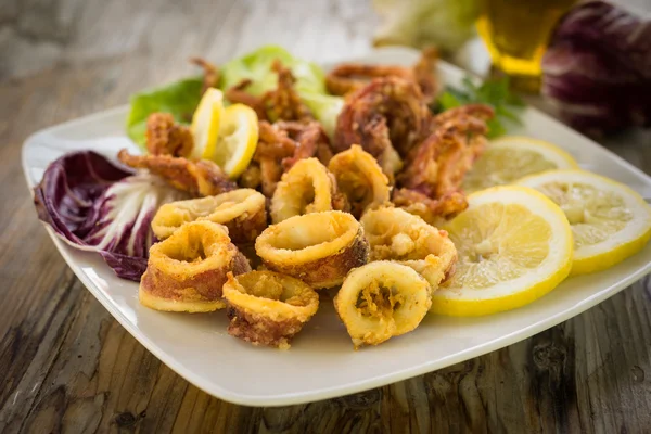 Gebratener Tintenfisch — Stockfoto