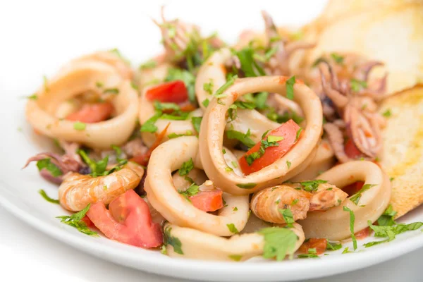 Calamari dan seafood rebus — Stok Foto