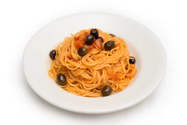 Спагетти с агропикантным соусом — стоковое фото