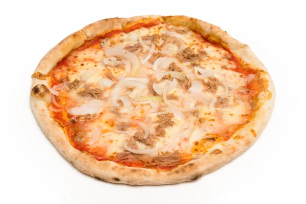 Ton balığı ve soğanlı pizza.