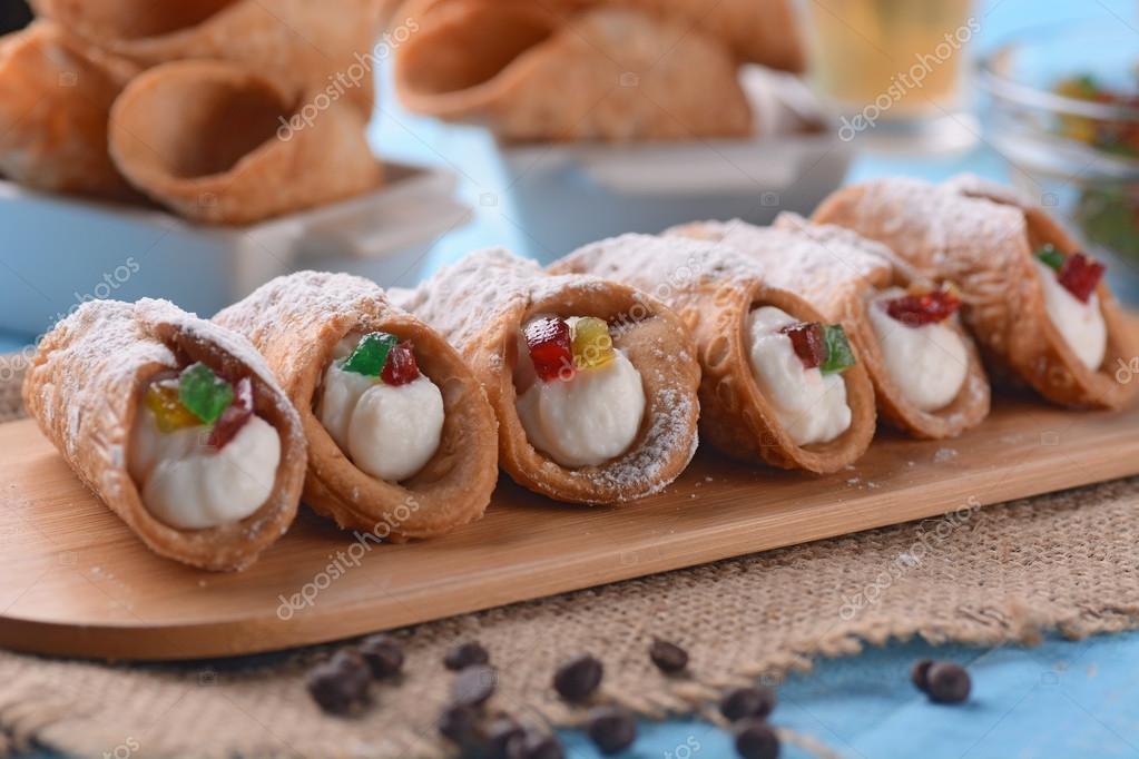 Sicilian cannoli with candied fruit Stock Photo by ©al1962 102915534