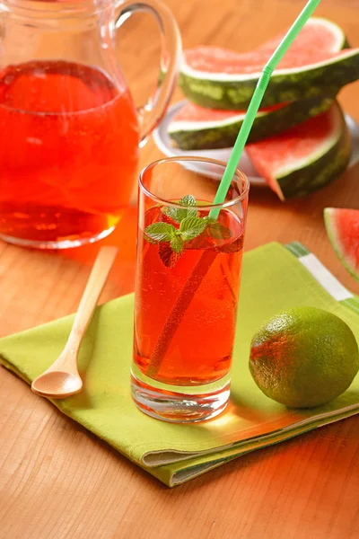 Cocktail with watermelon and lemon — Stock Photo, Image