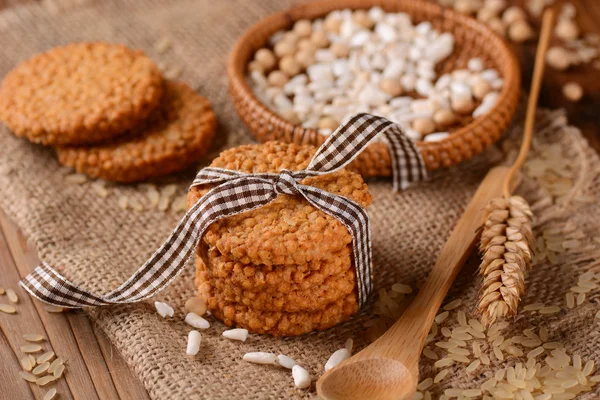 Sušenky v odvětví obilovin a rýže — Stock fotografie