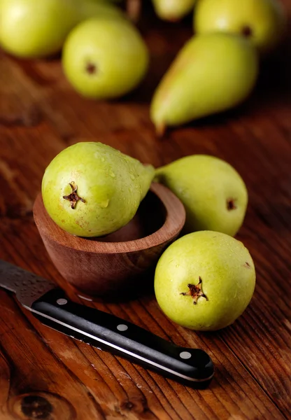 Pile of green pears — Stock Photo, Image