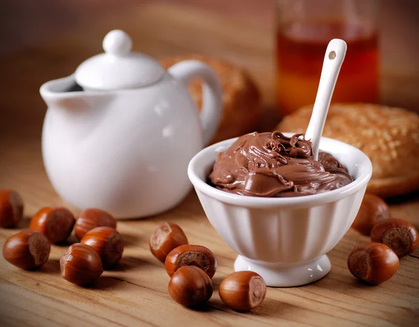 Chocolate cream in the bowl — Stock Photo, Image