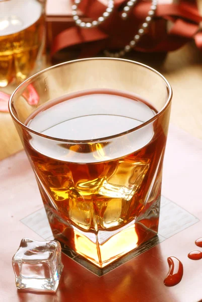 Whiskey in glass tumbler — Stok Foto