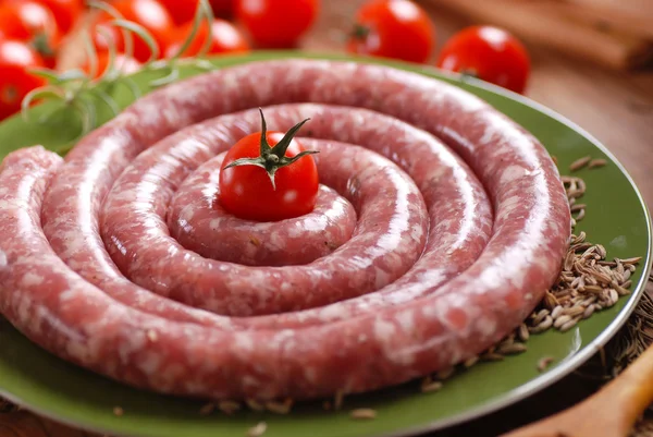 Saucisse crue aux graines de fenouil — Photo