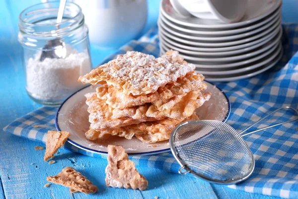 Chiacchiere - geleneksel İtalyan hamur işleri Stok Fotoğraf