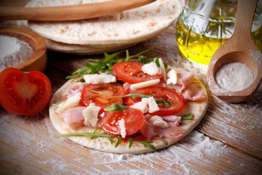 the piadina seasoned - traditional Italian food clipart