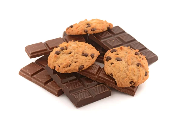 Chocolate cookies in the foreground — Stock Photo, Image