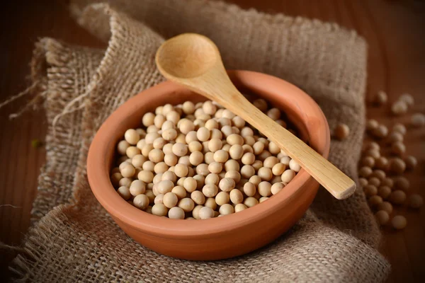 Soya beans in the bowl — Stock Photo, Image