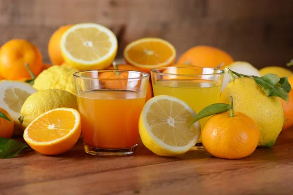 Citrus juices on the table — Stock Photo, Image