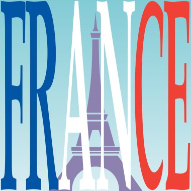Eyfel Kulesi ve Fransız bayrağı.