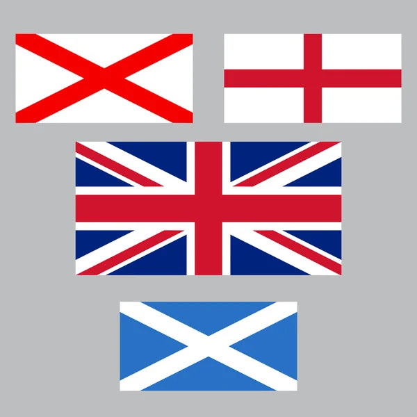 Sammlung von Flaggen des Vereinigten Königreichs — Stockvektor