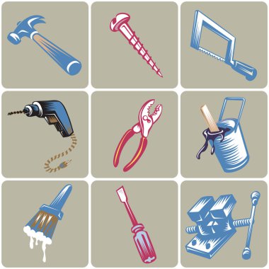 Elle çizilmiş aracı Icons set