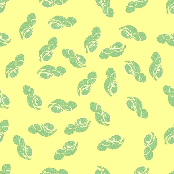 Nahtlose kreative Muster in hellen gelb-grünen Farben. — Stockvektor