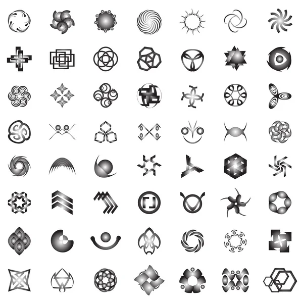 Unusual Icons Set - Isolated On white Background — Stock Vector