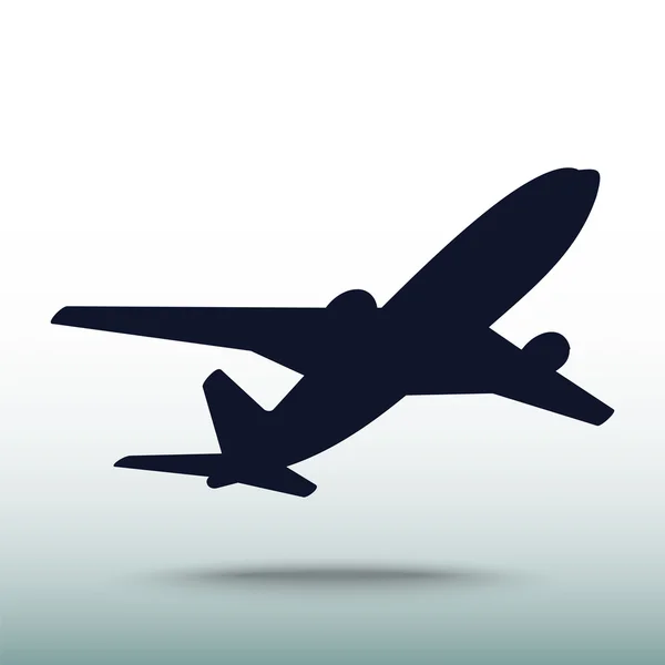 Icono del avión, ilustración vectorial. Estilo de diseño plano — Vector de stock