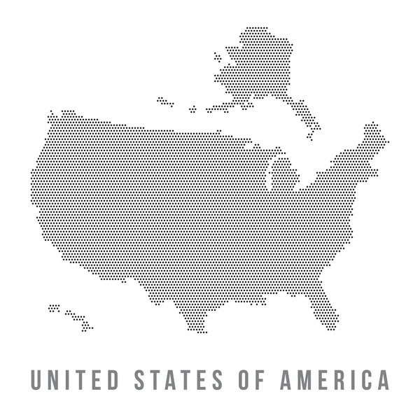 Mapa de Dotted USA sobre fondo blanco — Vector de stock