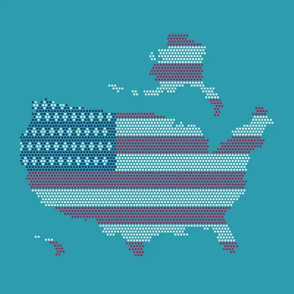 도트와 미국의 플래그 지도 — 스톡 벡터